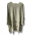 %100 Pamuk Triko Tunik Bluz– 38-52 Beden Uyumlu-Taş