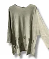 %100 Pamuk Triko Tunik Bluz– 38-52 Beden Uyumlu-Taş