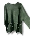 %100 Pamuk Triko Tunik Bluz– 38-52 Beden Uyumlu -Haki