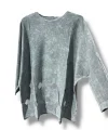 %100 Pamuk Triko Tunik Bluz– 38-52 Beden Uyumlu-Gri
