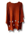 %100 Pamuk Triko Tunik Bluz– 38-52 Beden Uyumlu -Kiremit