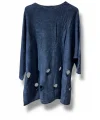 %100 Pamuk Triko Tunik Bluz– 38-52 Beden Uyumlu-Lacivert