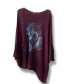 Kadın Merserize Triko Bluz – Oversize Rahat Kalıp, Baskılı Bluz (38-48 Beden)