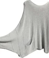 Merserize oversize asimetrik tek cepli triko