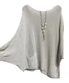 Merserize oversize asimetrik tek cepli triko