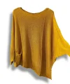 Oversize Cepli Merserize Bluz | 38-52 Beden Uyumlu Rahat Kalıp Triko