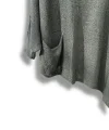 Oversize Cepli Merserize Bluz | 38-52 Beden Uyumlu Rahat Kalıp Triko
