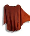 Oversize Cepli Merserize Bluz | 38-52 Beden Uyumlu Rahat Kalıp Triko