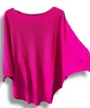 Merserize Triko Oversize Bluz - 38-52 Beden Uyumlu - Salaş Kazak