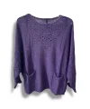 Oversize Merserize Triko Cepli ve Ajurlu Tasarım Bluz- 38-52 Beden Arası Uyumlu
