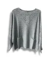 Oversize Merserize Triko Cepli ve Ajurlu Tasarım Bluz- 38-52 Beden Arası Uyumlu