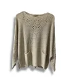 Oversize Merserize Triko Cepli ve Ajurlu Tasarım Bluz- 38-52 Beden Arası Uyumlu