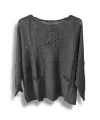 Oversize Merserize Triko Cepli ve Ajurlu Tasarım Bluz- 38-52 Beden Arası Uyumlu