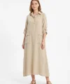 Kadın %100 Pamuk Oversize Maxi Elbise 38/48 Beden Uyumlu Cep Detaylı Rahat Kalıp