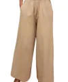 Kadın %100 Pamuk Bol Paça Pantolon Beli Lastikli