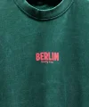 Erkek Yeşil Oversize Tişört Baskılı Grafik Desenli Pamuk T-Shirt