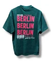 Erkek Yeşil Oversize Tişört Baskılı Grafik Desenli Pamuk T-Shirt