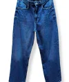 Erkek Mavi Loose Fit Jean Pantolon Rahat Kalıp Günlük Denim Pantolon