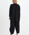 Denim cepli oversize takım-Siyah