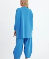 Denim cepli oversize takım-Mavi
