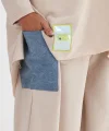 Denim cepli oversize takım-Bej
