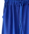 Dökümlü düz kesim bağcıklı pantolon-Yeşil
