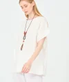 Kadın %100 Pamuklu T-Shirt (Kolye Hediyeli)-Beyaz