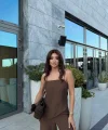 Kadın Askılı İkili Takım-kahverengi