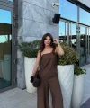 Kadın Askılı İkili Takım-kahverengi