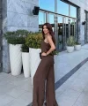 Kadın Askılı İkili Takım-kahverengi