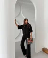 Kadın İkili Takım - Rahat Şık Ev Giyim & Günlük Takım-siyah