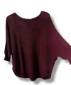 Kadın Merserize Triko Bluz Oversize Salaş Kalıp 38-52 Beden Uyumlu-Bordo