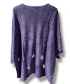 %100 Pamuk Triko Tunik Bluz– 38-52 Beden Uyumlu -Mor