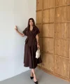 Kemerli Kısa Kollu Gömlek Etek Takım | Şık ve Modern İkili Takım
