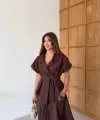 Kemerli Kısa Kollu Gömlek Etek Takım | Şık ve Modern İkili Takım