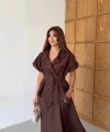 Kemerli Kısa Kollu Gömlek Etek Takım | Şık ve Modern İkili Takım