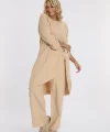 Keten düğmeli oversize italyan ikili takım-Bej