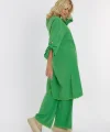 Keten düğmeli oversize italyan ikili takım-Yeşil