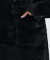Kürk Kapüşonlu Kaban-Siyah