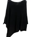 Merserize oversize asimetrik tek cepli triko-Siyah