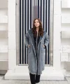 Oversize Kadın Kot Kapüşonlu Uzun Ceket - 38-46 Beden Arası Uyumlu - Günlük Rahat Şık