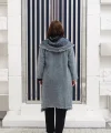 Oversize Kadın Kot Kapüşonlu Uzun Ceket - 38-46 Beden Arası Uyumlu - Günlük Rahat Şık