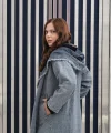 Oversize Kadın Kot Kapüşonlu Uzun Ceket - 38-46 Beden Arası Uyumlu - Günlük Rahat Şık