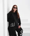 Oversize Siyah Eşofman Takımı - FLY WOW! Yazılı (38-46 Beden Uyumlu)