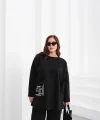 Oversize Siyah Eşofman Takımı - FLY WOW! Yazılı (38-46 Beden Uyumlu)