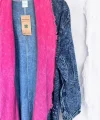 Pamuk Garnili Kot Kaftan-Fuşya