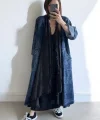 Pamuk Garnili Kot Kaftan-Siyah