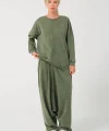 Pamuklu Şalvar Takım-Yeşil