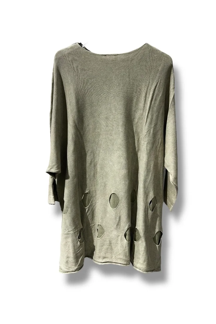 %100 Pamuk Triko Tunik Bluz– 38-52 Beden Uyumlu-Taş