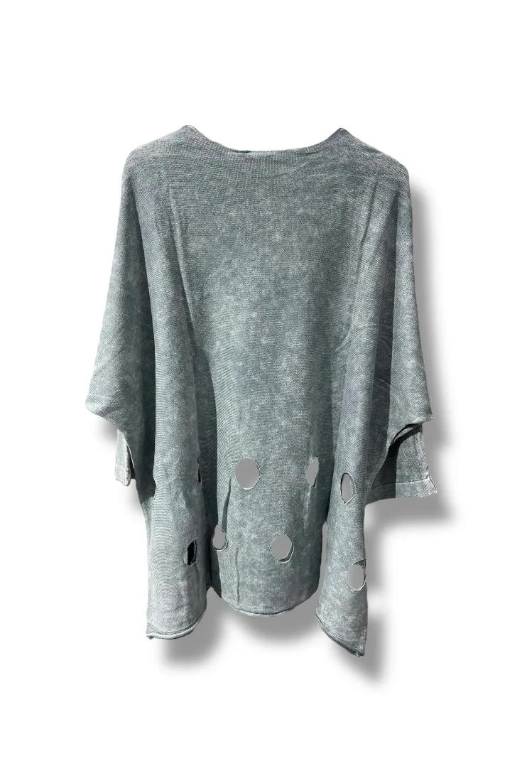 %100 Pamuk Triko Tunik Bluz– 38-52 Beden Uyumlu-Gri